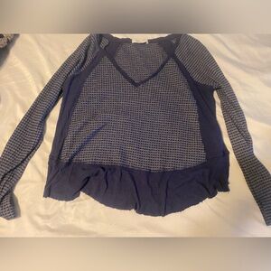 Navy Blue Eri & Ali Anthropologie light weight sweater